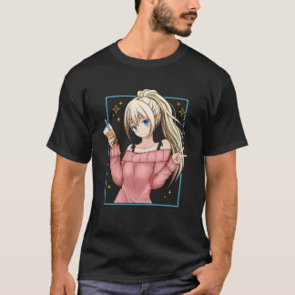Camiseta Bubble Tea Anime Girl Kawaii Japonês
