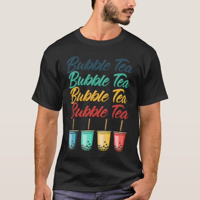 Camiseta Bubble Tea Boba Black Tea Drink Beverage Cream Puf (Frente)