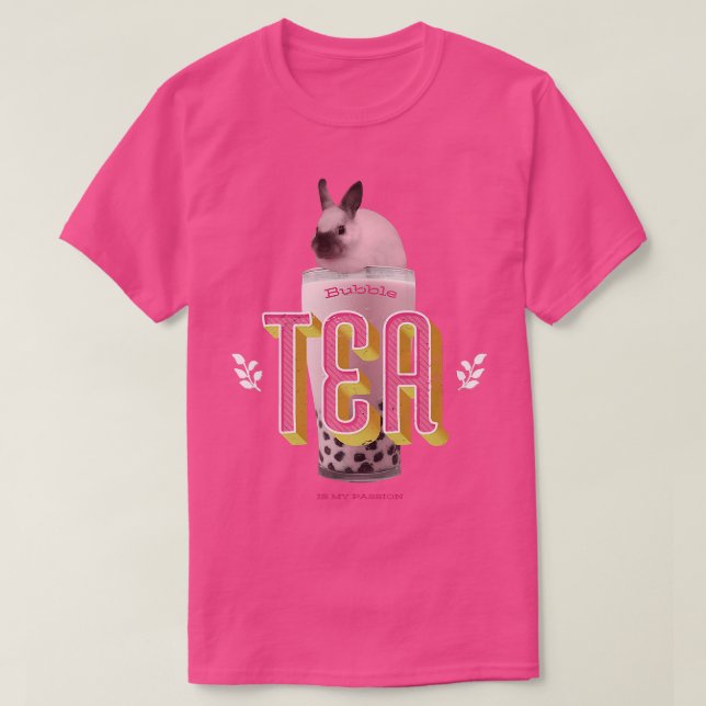 Camiseta Bubble Tea Bunny Rabbit Cute Kawaii Rabbit Em Boba (Frente do Design)