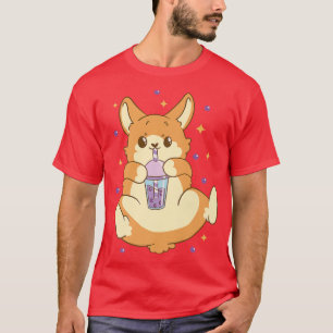 Camiseta Bubble Tea Corgi Ice Café Proprietário do Cachorro