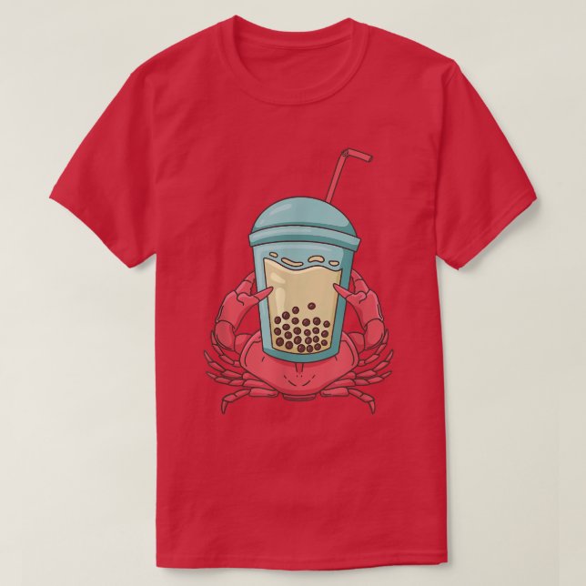 Camiseta Bubble Tea Crab Boba Boba Funny (Frente do Design)