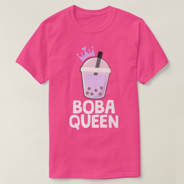 Camiseta Bubble Tea Crown Boba Queen Tea Cult Drink Premium (Frente do Design)
