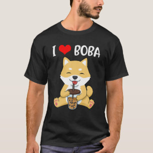 Camiseta Bubble Tea Girls Kawaii Shiba Inu Women Boba Tea