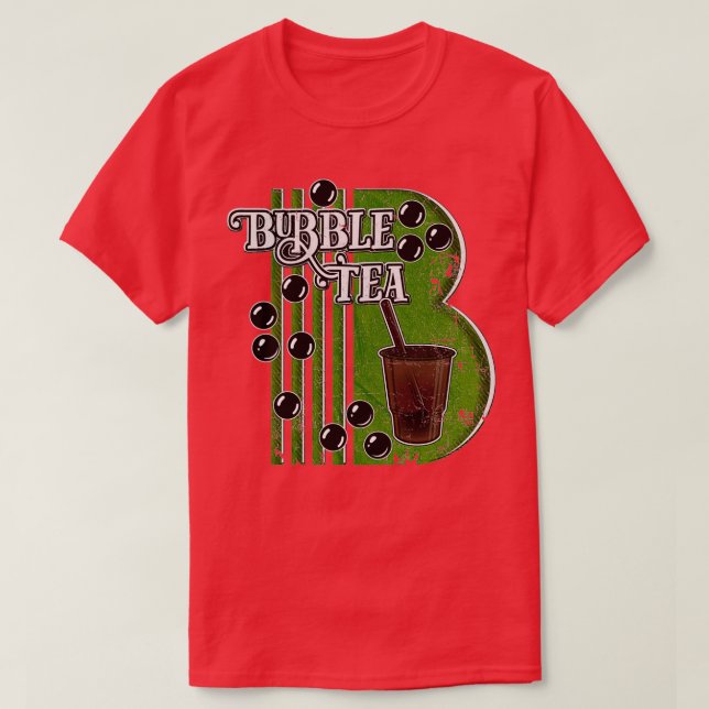 Camiseta Bubble Tea Green Boba (Frente do Design)