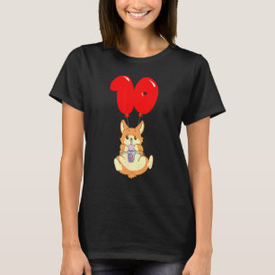 Camiseta Bubble Tea Hamster 10º Aniversário Crianças Balão