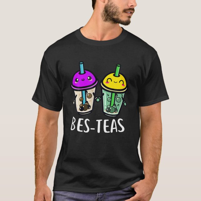 Camiseta Bubble Tea Kawaii Boba Tea Segurando Mãos Bonitas (Frente)