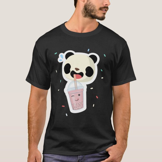 Camiseta Bubble Tea Panda Boba Tea  Cute Animal Ice Cream T (Frente)