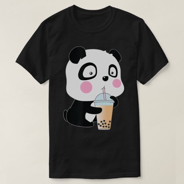 Camiseta Bubble Tea Panda Funny Boba (Frente do Design)