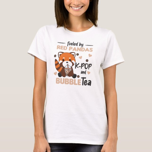 Camiseta Bubble Tea Red Panda Chocolate Cute Animals Boba (Frente)