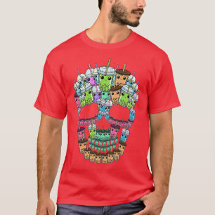 Camiseta Bubble Tea Skull Shirt Men Boba Tea Gift Women Bub