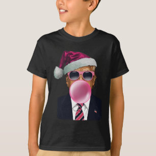 Camiseta Bubblegum Trump Soprando Bolha Goma Pia de Natal