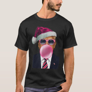 Camiseta Bubblegum Trump Soprando Bolha Goma Pia de Natal