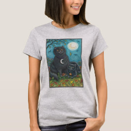 CAMISETA BUBO E PYEWACKET PRETO DE GATO HALLOWEEN T SHIRT C