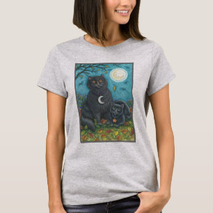 CAMISETA BUBO E PYEWACKET PRETO DE GATO HALLOWEEN T SHIRT C