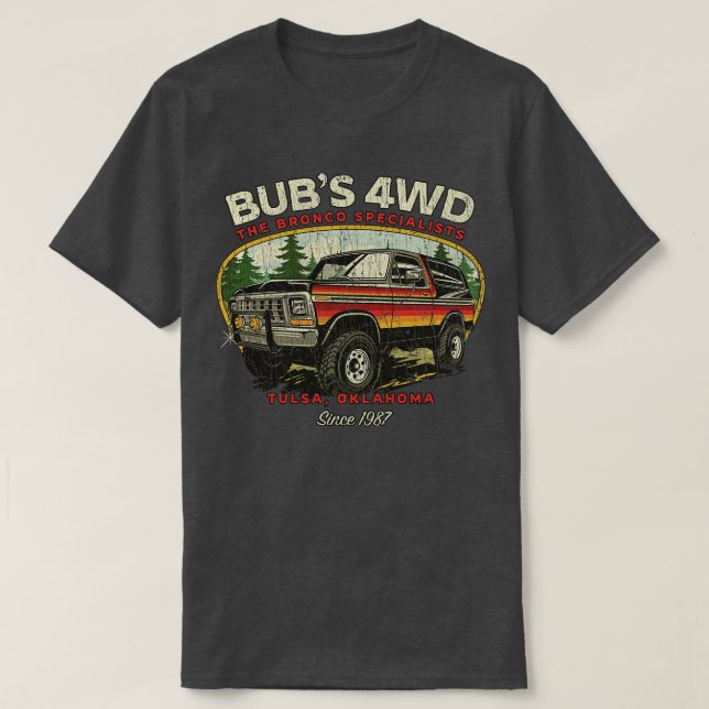 Camiseta Bubs 4WD Tulsa 1987 (Frente do Design)