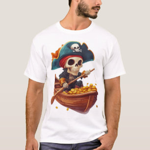 Camiseta Bucaneiro Ósseo � Caveira de Pirata Engraçada