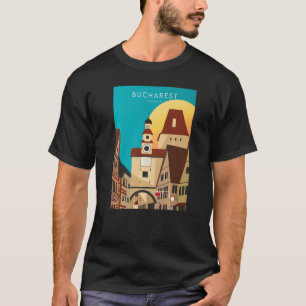 Camiseta Bucareste Cidade Romênia Viagem Watercolor Trabalh