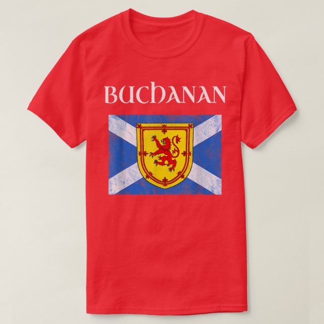 Camiseta Buchanan Clan Scottish Name Flag  (Frente do Design)