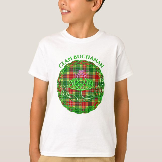 Camiseta Buchanan Scottish Tartan Celtic Thistle (Frente)