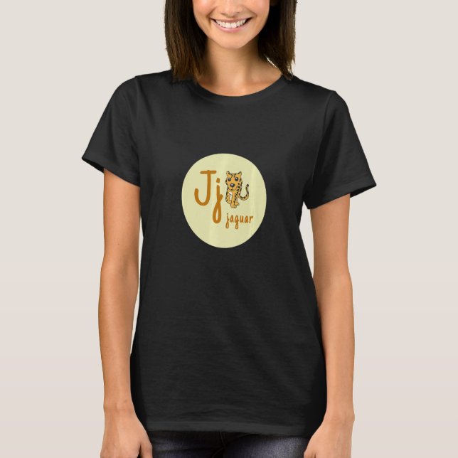 Camiseta Buchstaben des deutschen Alphabets J Jaguar (Frente)