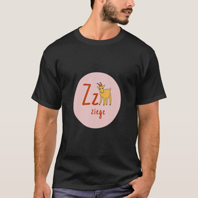 Camiseta Buchstaben des deutschen Alphabets Z Ziege (Frente)