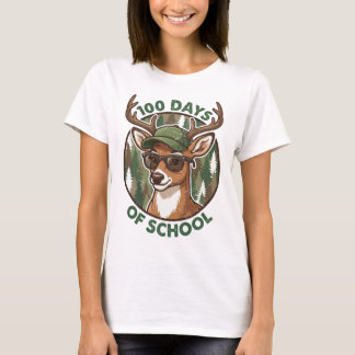 Camiseta Buck Deer 100th Day of School Camo Student Teacher