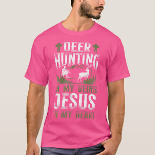 Camiseta Buck Deer Hunter Jesus Faith Vintage Deer