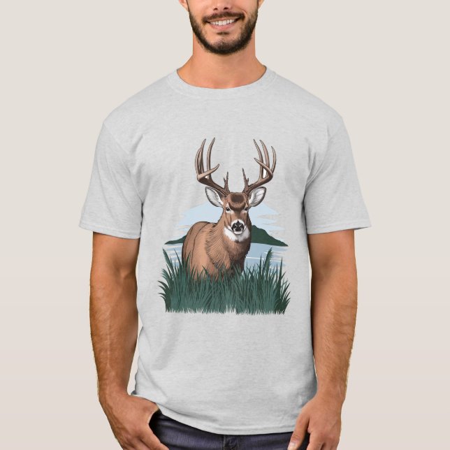 Camiseta Buck no pincel, Buck detalhado, Buck orgulhoso (Frente)
