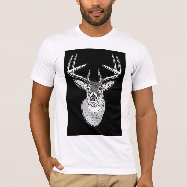 Camiseta Buck no veado preto-branco-preto (Frente)