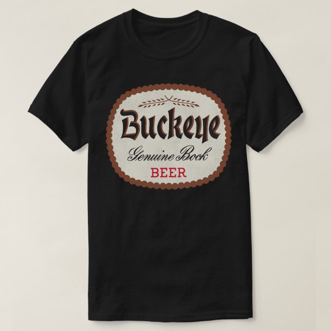 Camiseta Buckeye Beer Retro Defunct Breweriana (Frente do Design)