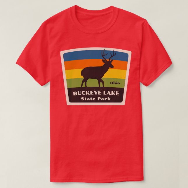 Camiseta Buckeye Lake State Park Ohio Roaming Deer (Frente do Design)