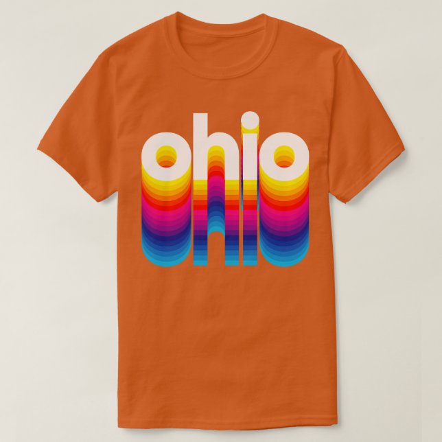 Camiseta Buckeye State Pride Rainbow Design I Love Ohio (Frente do Design)