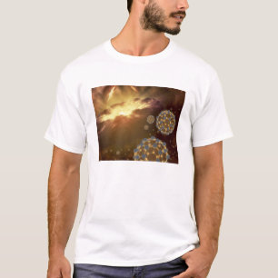Camiseta Buckyballs que flutua no espaço interestelar