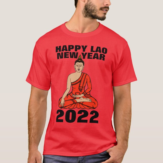 Camiseta Buda 2022 do Ano Novo do Laos (Frente)