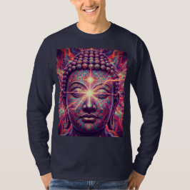 Camiseta Buda Chakra Elétrico - Iluminação Psicodélica