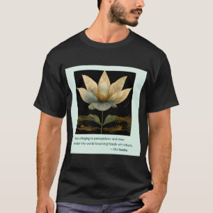Camiseta Buda Citação sobre pessoas opinadas, DOURADO lótus