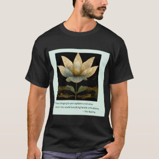 Camiseta Buda Citação sobre pessoas opinadas, DOURADO lótus