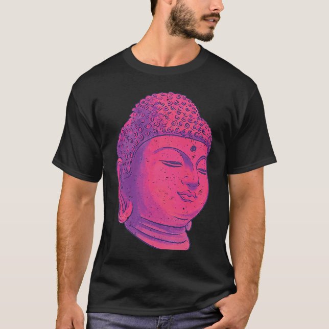 Camiseta Buda de apoio cabeça sagrada e chakra (Frente)
