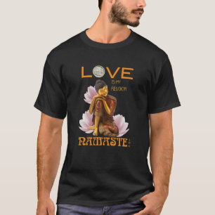 Camiseta Buda Descansada Com Lotus E Namaste
