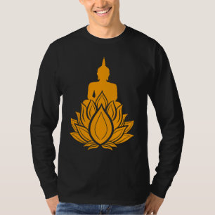 Camiseta Buda Monge Namaste Rezando Flor de Lótus B