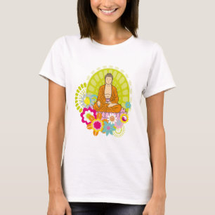 Camiseta Buda nas Flores da primavera