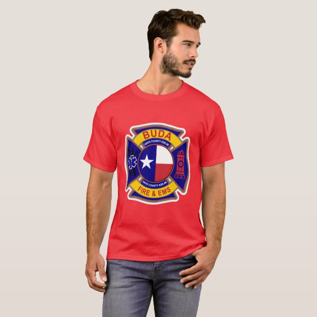 Camiseta Buda Texas Fire E EMS (Frente Completa)