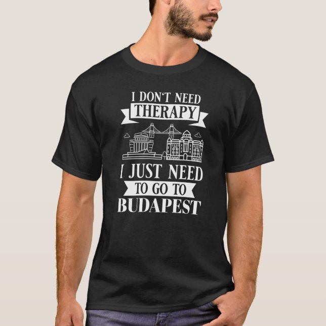 Camiseta Budapest Hungary City Skyline Map Travel (Frente)