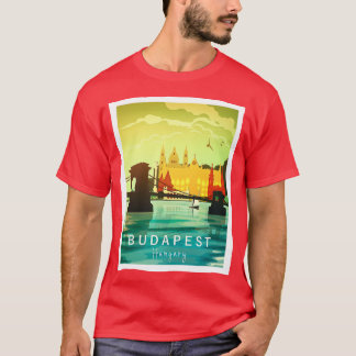 Camiseta Budapest Viagem Hungria Estilo Retroativo