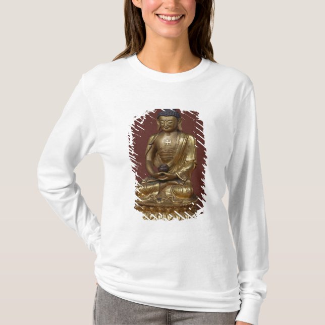 Camiseta Buddha Amitayus assentado na meditação (Frente)