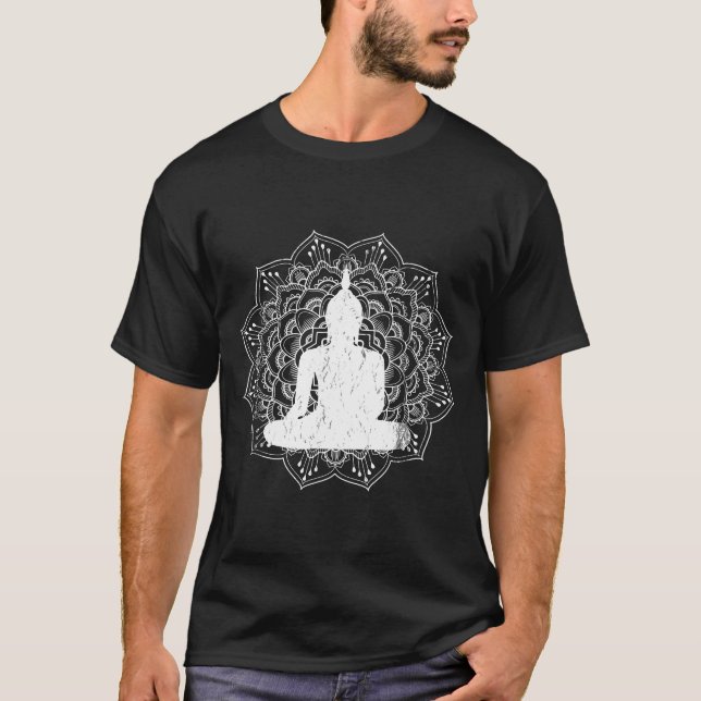 Camiseta Buddha Mandala Nova Ioga Budista Espiritual (Frente)