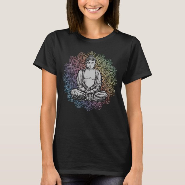 Camiseta Buddha Mandala Yoga Budismo Espiritual (Frente)