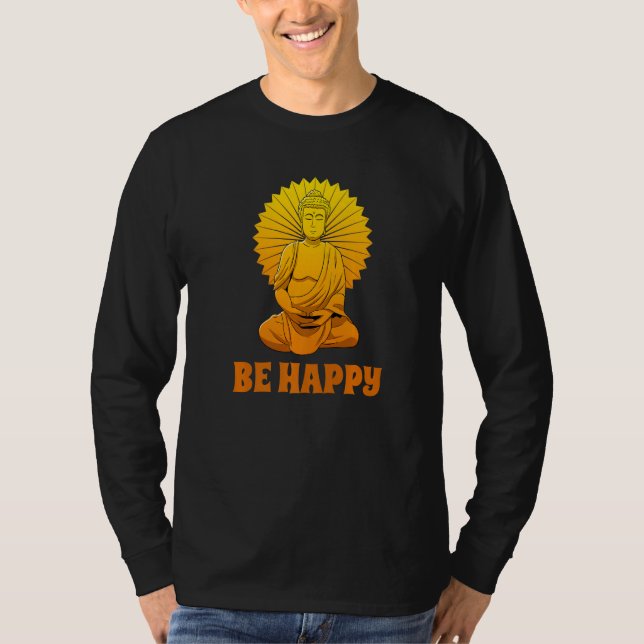 Camiseta Buddha Monk Namaste Praying Pray Smile Happy Laugh (Frente)