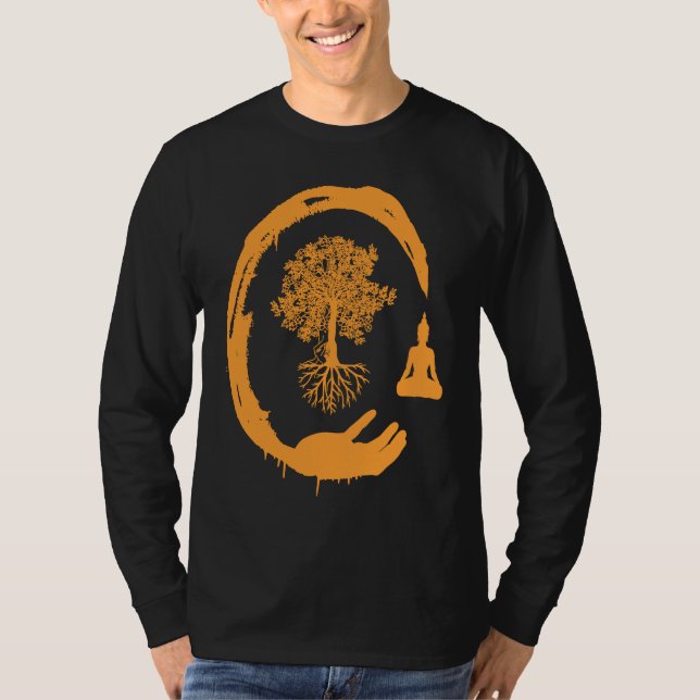 Camiseta Buddha Monk Namaste Praying Pray Smile Happy Laugh (Frente)