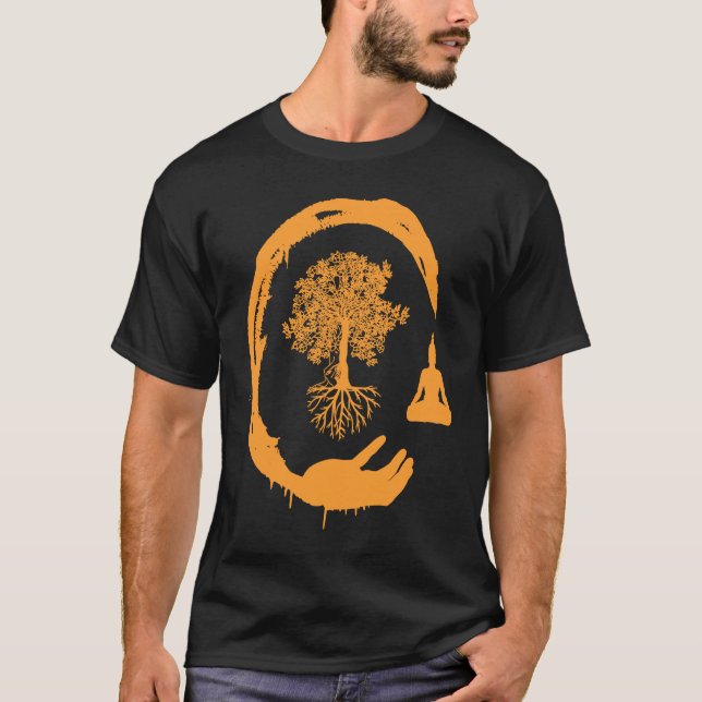 Camiseta Buddha Monk Namaste Praying Pray Smile Happy Laugh (Frente)